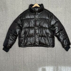 Gilly Hicks Black Oversized Puffer Sporty Zip Off Arms Vest Jacket Size XL NWT